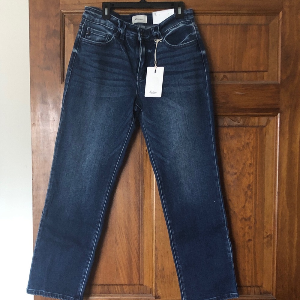 KanCan Women's Straight Leg Jeans - Dark Blue